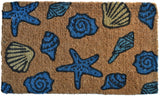 8' X 10' Blue Terra Cotta And Black Abstract Washable Indoor Outdoor Area Rug