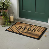 18" X 30" Brown and Black Rubber Welcome Outdoor Door Mat