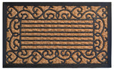 18" X 30" Brown and Black Rubber Scrollwork Outdoor Door Mat