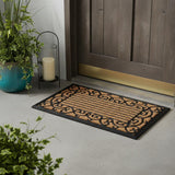 18" X 30" Brown and Black Rubber Scrollwork Outdoor Door Mat