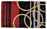 4' Black And Ivory Round Indoor Outdoor Area Rug
