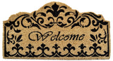 18" X 30" Brown and Black Coir Scrollwork Welcome Outdoor Door Mat