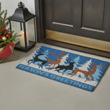 8' X 10' Green and Brown Abstract Washable Indoor Outdoor Area Rug