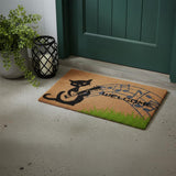 18" X 30" Brown and Black Coir Cat Welcome Outdoor Door Mat
