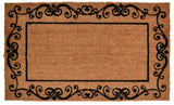 18" X 30" Brown and Black Coir Scrollwork Outdoor Door Mat