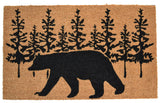 18" X 30" Brown And Black Bear Outdoor Coir Door Mat