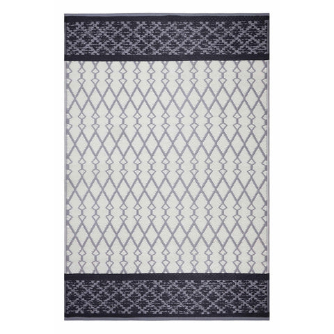 4' X 6' Gray Geometric Indoor Outdoor Area Rug