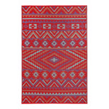 4' X 6' Red Geometric Indoor Outdoor Area Rug