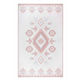 4' X 6' Orange Geometric Indoor Outdoor Area Rug