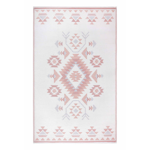4' X 6' Orange Geometric Indoor Outdoor Area Rug