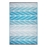 5' X 8' Aqua Geometric Indoor Outdoor Area Rug