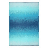 4' X 6' Teal Blue Machine Braided Distressed Area Rug With UV Protection