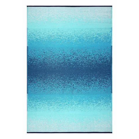 4' X 6' Teal Blue Machine Braided Distressed Area Rug With UV Protection