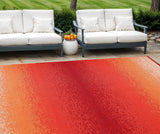 8' X 10' Orange Indoor Outdoor Area Rug
