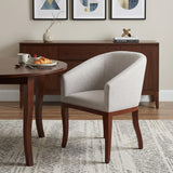 Gray and Brown Upholstery Dining Arm Chair