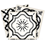 12" X 12" Black and White Multi Peel and Stick Removable Tiles