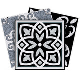 12" X 12" Black White and Gray Mosaic Peel and Stick Tiles