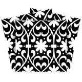 12" X 12" Black and White Floral Peel and Stick Removable Tiles