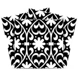 12" X 12" Black and White Floral Peel and Stick Removable Tiles
