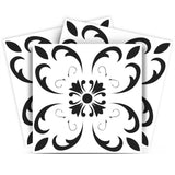 12" X 12" Black and White Delia Peel and Stick Removable Tiles