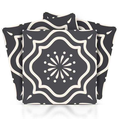 12" X 12" Burst Gray and White Peel and Stick Removable Tiles