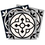 12" X 12" Black and White Rory Peel and Stick Removable Tiles