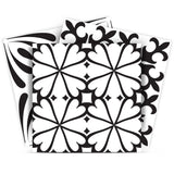 12" X 12" Black and White Mash Peel and Stick Removable Tiles