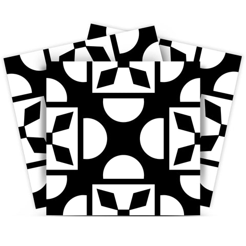 12" X 12" Black and White Coli Peel and Stick Tiles