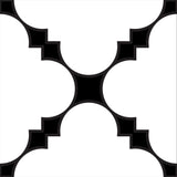 12" X 12" Black and White Tri Peel and Stick Tiles