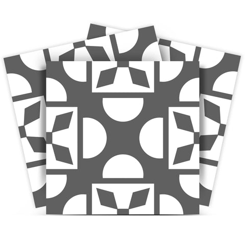 12" X 12" Dark Gray and White Coli Peel and Stick Tiles