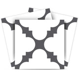 12" X 12" Dark Gray and White Tri Peel and Stick Tiles