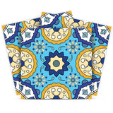 12" X 12" Aqua Floral Peel and Stick Removable Tiles