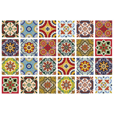 12" X 12" Multi-color Mediterra Mosaic Peel and Stick Tiles