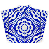 12" X 12" Blue And White Gerbera Peel And Stick Removable Tiles