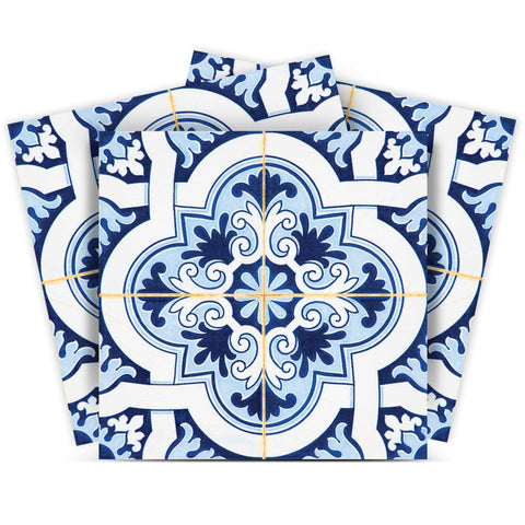 12" X 12" Blue Mia Peel And Stick Removable Tiles