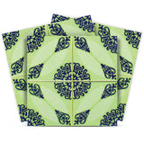 12" X 12" Green Aegean Orb Removable Peel and Stick Tiles