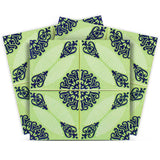 12" X 12" Green Aegean Orb Removable Peel and Stick Tiles