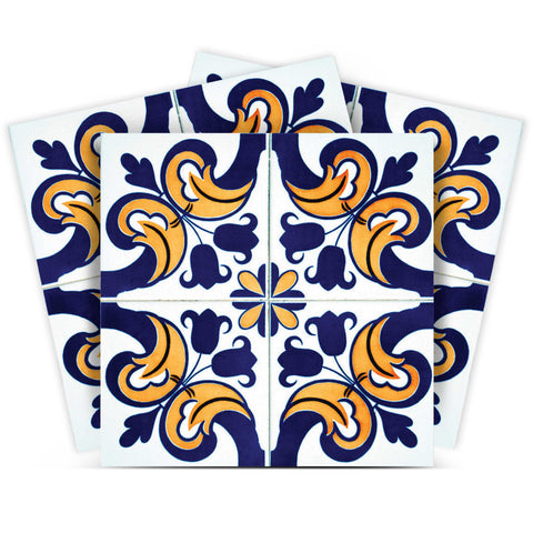 12" X 12" Blue Mikos Removable Peel and Stick Tiles