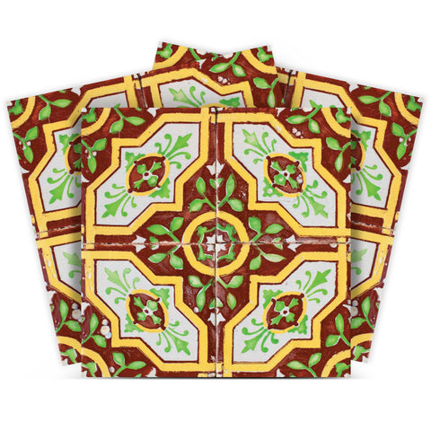 12" X 12" Yellow and White Gloria Removable Peel and Stick Tiles