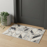 2' X 3' Ivory and Gray Geometric Non Skid Area Rug