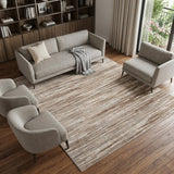 8' X 11' Ivory and Gray Abstract Non Skid Area Rug