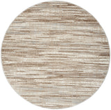 5' Ivory and Gray Abstract Non Skid Round Rug