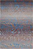 4' X 6' Gray and Blue Abstract Area Rug