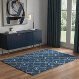 4' X 6' Blue Floral Handmade Area Rug
