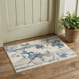 3' X 4' Ivory And Blue Floral Area Rug