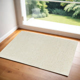 3' X 4' Ivory Shag Distressed Area Rug