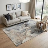 5' X 7' Gray Blue and Ivory Abstract Area Rug