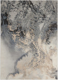 5' X 7' Gray Blue and Ivory Abstract Area Rug