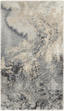 4' X 6' Gray Blue and Ivory Abstract Area Rug