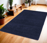 4' X 6' Blue Shag Area Rug